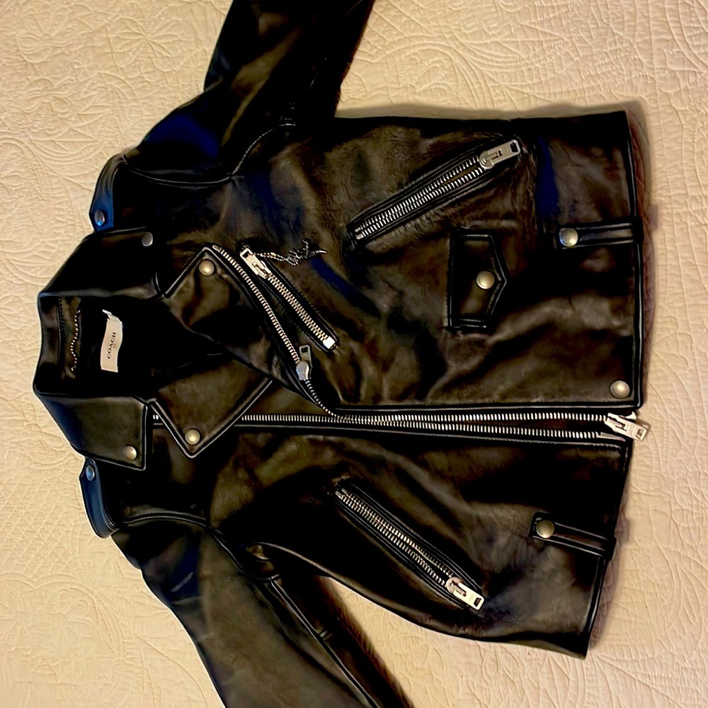 Coach Moto leather jacket.Brand new never worn.No tags